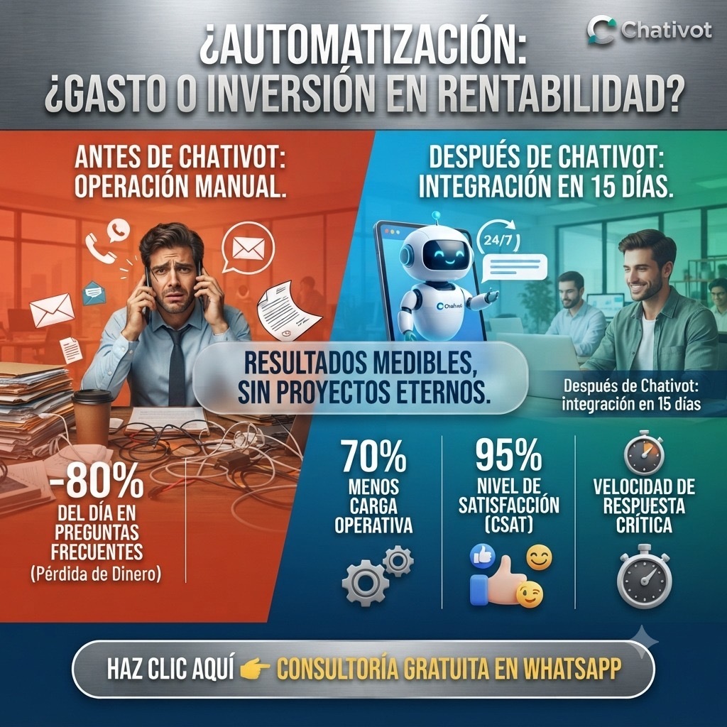Métricas de ROI de automatización: reducción de carga operativa, CSAT y velocidad de implementación
